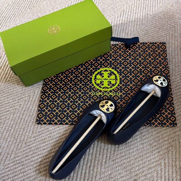 Tory Burch Royal Navy Chelsea Cap-Toe Ballet Flats - Picture 3 of 15